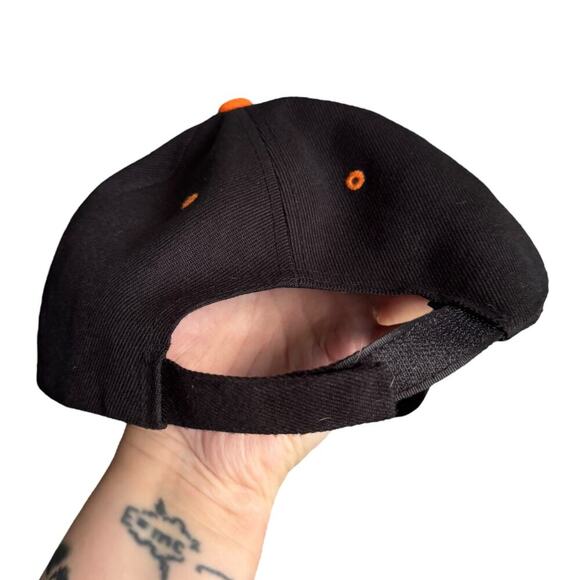Harley Davidson Motorcycles Black Orange Flame Adjustable Hat Cap Velcro Back OS - Picture 6 of 9